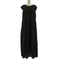 ストロベリーフィールズ STRAWBERRY-FIELDS ワンピース 2 紺 白 ドット柄 ロング丈 /GG