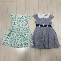 100サイズ感　ワンピース 2点セット 4〜5歳 花柄 ストライプ キッズ