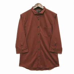 未使用品 エムケーミッシェルクランオム MK MICHEL KLEIN HOMME レーヨン ナイロン 鹿の子風 シャツ 七分袖 ブラウン 茶 48 MKBHR-33090のサムネイル