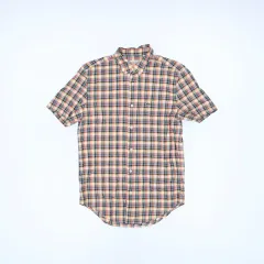 38 ラコステ CHECK 半袖 シャツ 0417U