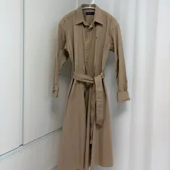 ポロラルフローレン コットン ロング シャツ ワンピース ベージュ