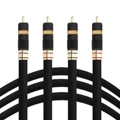 Monosaudio RCAオーディオケーブル HiFiRCAオス-RCAオス ステレオ変換ケーブル OFCオーディオ信号ケーブル コード 24k金メッキ 純銅コネクタ ナイロン編組 HiFi音質 アンプ、CDプレーヤー、HDTV スピーカ、 dc79fdc4