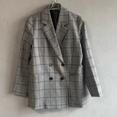 GU  ダブルブレストテーラードジャケット(チェック)