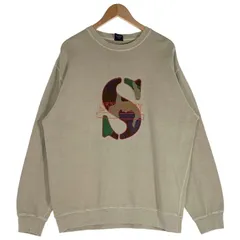 90's STUSSY ステューシー カモフラージュ Sロゴ スウェットシャツ ベージュ Size L