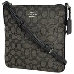 コーチ COACH シグネチャー ショルダーバッグ キャンバス グレー ブラック F58421 レディース 【中古】