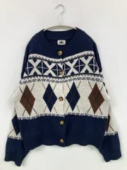 ABITOKYO アビトーキョー カーディガン/ボレロ F ネイビー ニット その他総柄 ミドル丈 長袖
