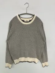 BEAMS HEART ビームスハート ニット/セーター ブラック ニット ドット柄 ミドル丈 長袖 クルーネック(丸首)