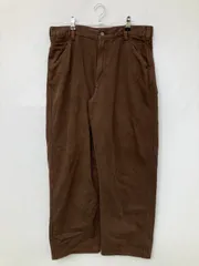 UNIQLO U ユニクロユー チノパンツ 33(84cm) ブラウン フルレングス コットン 無地 ワイド・ルーズ ストレート レギュラー