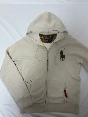 ポロ POLO ラルフローレン ダメージ ウォッシュ フードジップアップ M