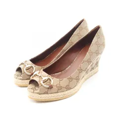 GUCCI グッチ GGキャンバス オープントゥ パンプス