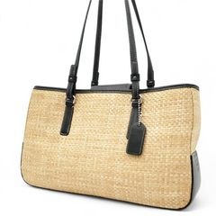 COACH ストロー トートバッグ レザーコンビ MOK-8158 - メルカリ