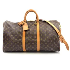 LOUIS VUITTON キーポル バンドリエール55 モノグラム モノグラム レザー×PVC ブラウン×ライトブラウン ボストンバッグ ゴールド M41414