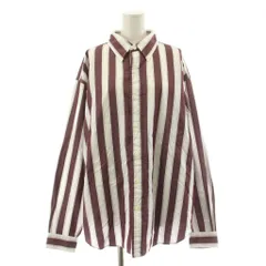 シンゾーン Shinzone 25SS STRIPED DADDY SHIRT ストライプダディシャツ ボタンダウンシャツ 長袖 オーバーサイズ RS ボルドー 白 ホワイト 25SMSBL01 /KUのサムネイル