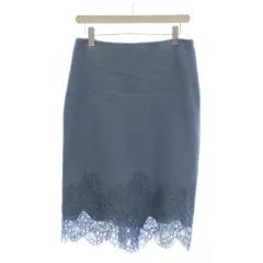 エルマノシェルビーノ ERMANNO SCERVINO スカート 44 水色 ライトブルー ひざ丈 タイト レース裾 /LPのサムネイル
