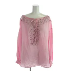 エルマノシェルビーノ ERMANNO SCERVINO シャツ ブラウス シルク 38 ピンク 長袖 オフショルダーネック レース装飾 /APのサムネイル