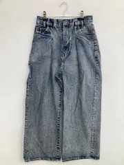 JEANASIS ジーナシス デニムパンツ S ブルー フルレングス 無地 ストレート ワイド・ルーズ ハイウエスト ヴィンテージ