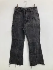 JEANASIS ジーナシス デニムパンツ S ブラック クロップド・半端丈 無地 フルレングス スタンダード フレア・ブーツカット レギュラー リジッド・ワンウォッシュ