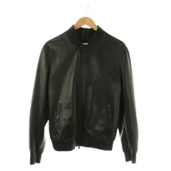 アルマーニ コレツィオーニ ARMANI COLLEZIONI レザージャケット ブルゾン ラムレザー ジップアップ 48 ブラック /CX ■OSのサムネイル