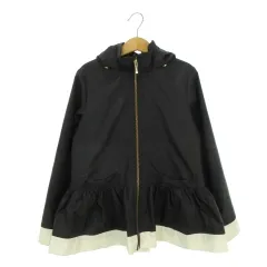 ケイトスペード KATE SPADE skirt the rules ジップパーカー ジャケット ペプラム フリル バイカラー リボンモチーフ 子ども服（女の子用） 140 黒 ブラック /AH11 ■ECD003