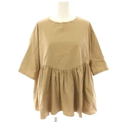 マルティニーク martinique カットソー Tシャツ ペプラム ギャザー 五分袖 茶 ブラウン A0331UTS211 /HNのサムネイル