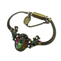 ミハエルネグリン Michal Negrin ブレスレット ラインストーン ビジュー アクセサリー ロゴ ゴールド色 ■GY18 /MQ