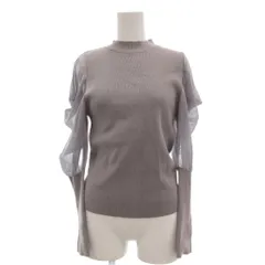 ナチュラルビューティーベーシック NATURAL BEAUTY BASIC ニット FR グレー 灰色 モックネック 長袖 シアー袖 ECF001 /SC ■ECF001