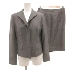 バーバリー ロンドン BURBERRY LONDON セットアップ スーツ ジャケット スカート シルク混 ひざ丈 36 グレー /FF