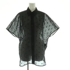 スピック&スパン Spick&Span 24SS シアードットサークルシャツ 半袖 水玉 刺繍 黒 ブラック /RM ■OS