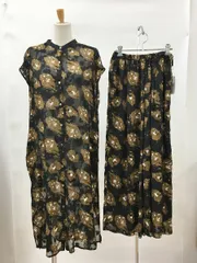 デザインアエラ design aera セットアップ トップス ONESIZE パンツ ML マルチ 前開き 両ポケット マキシ丈 ウエストゴム 美品 2510WR007