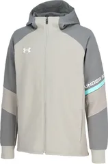 アンダーアーマー UNDER ARMOUR UAニット フルジップ ジャケット メンズ フーディ アウター 上着 長袖 パーカー トレーニングウェア 吸汗 部活 運動 ジャージ ジョギング ジム  6015053 069 TITANIUM