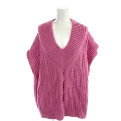 エルマノシェルビーノ ERMANNO SCERVINO ニット セーター S ピンク Vネック ケーブル編み 袖なし /KGのサムネイル