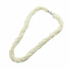 ノーブランド品 ネックレス アクセサリー 10連 リアルパール 真珠 5mm Silver925 白 ホワイト ■GY11 /MQ