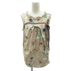 マルニ MARNI チュニック ノースリーブ ラウンドネック シルク 38 M 薄ピンク 花柄 リボン /SY1 ■ECE003のサムネイル