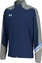 アンダーアーマー UNDER ARMOUR UAウーブン フルジップ ジャケット メンズ ジャージ トップス 上着 長袖 トレーニングウェア 吸汗 部活 クラブ 運動 ジム ドライ 練習着 シンプル  6015050 408 ACADEMY