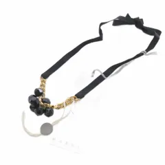 マルニ MARNI ビジュー×チェーン コードネックレス 黒 ゴールド色のサムネイル