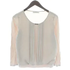 グリーンレーベルリラクシング ユナイテッドアローズ green label relaxing ブラウス 長袖 プリーツ クルーネック ベージュ /XZ ■GY60