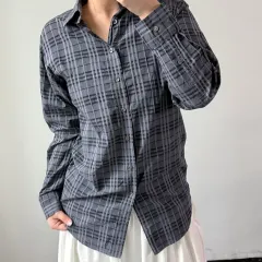 S バーバリー ロンドン グレー チェック シャツ