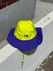 M-L THE NORTH FACE ザノースフェイス ロゴ 蛍光 ネイビ ゴアテックス ジャングルハット ブーニーハット 帽子