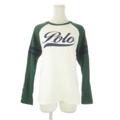 ポロ ラルフローレン POLO RALPH LAUREN Tシャツ L CLASSIC FIT 緑 グリーン 長袖 ロゴプリント ラグランスリーブ /CK57 ■ECD001