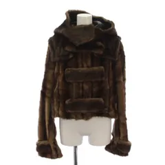 バーバリー ロンドン BURBERRY LONDON フェイクファー ジャケット フード IT 38 茶 /BM