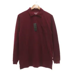 イネドオム INED HOMME タグ付き ポロシャツ L エンジ ポロカラー 胸ポケット 長袖 /SX ■ECF001のサムネイル