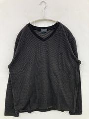 MALE & Co. Tシャツ/カットソー L ブラック ドット柄 Vネック 長袖