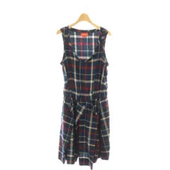 ヴィヴィアンウエストウッドレッドレーベル Vivienne Westwood RED LABEL チェック ワンピース ノースリーブ 1 ネイビー マルチカラー /ES ■OSのサムネイル