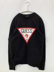 GUESS ゲス スウェット S ブラック コットン スウェット 前面プリント ブランドロゴ 長袖