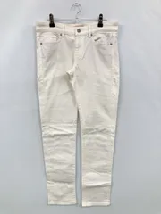 UNIQLO ユニクロ デニムパンツ 25 (63.5cm) ホワイト フルレングス 無地 スキニー・タイト テーパード レギュラー リジッド・ワンウォッシュ
