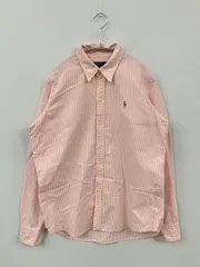 RALPH LAUREN SPORT ラルフローレンスポーツ シャツ/ブラウス 10 ピンク コットン ストライプ柄 ワンポイント ミドル丈 長袖 ボタンダウン