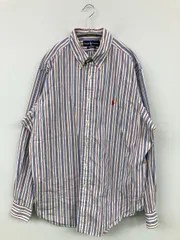 Ralph Lauren ラルフローレン シャツ/ブラウス 16 1/2 ホワイト コットン ストライプ柄 ワンポイント ブランドロゴ ミドル丈 長袖 ボタンダウン