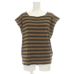 マーガレットハウエル MARGARET HOWELL Tシャツ 2 茶 ブラウン 黒 ブラック ボーダー柄 ノースリーブ 578-7168001 /GPのサムネイル