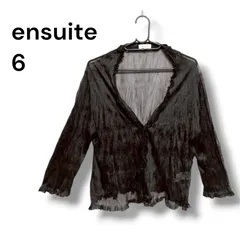 a2496 ensuite アンシュエット シアープリーツカーディガン ブラック 6 Lのサムネイル