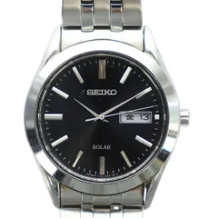 セイコー SEIKO V158-0AZ0 腕時計 ウォッチ クォーツ 黒文字盤 カレンダー付き デイト シルバー色 ■GY18 /MQ